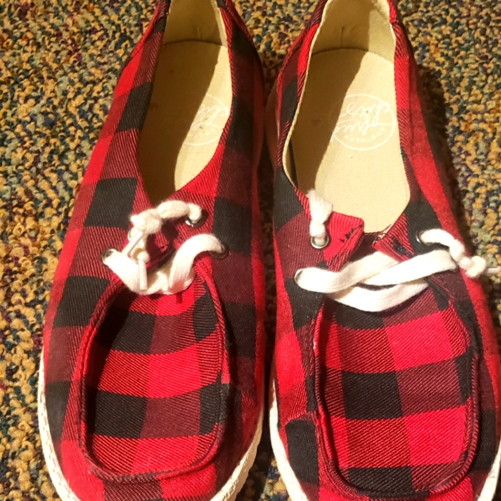 2 pair of southern fried chic brand slip on shoes